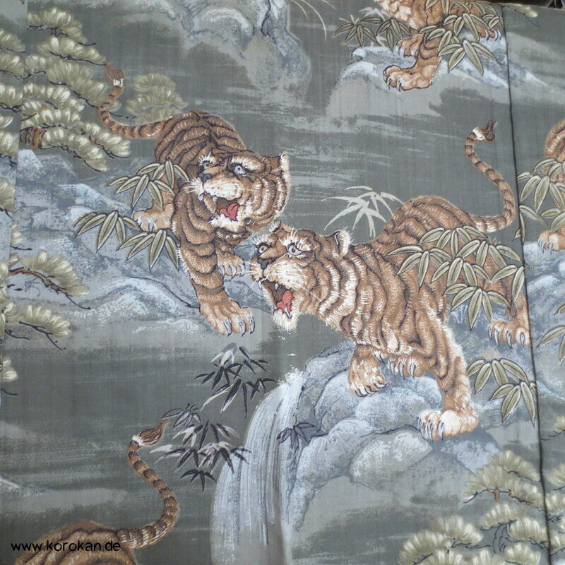 maunzende junge Tiger Juban Unterkimono Wollmuslin