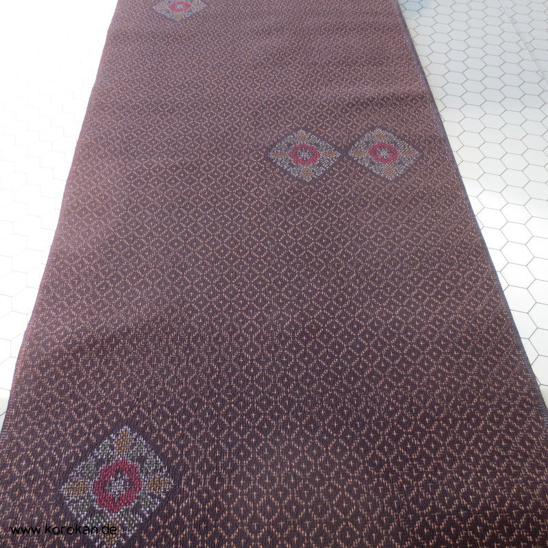 Rauten Kasuri Tsumugi Kimono Crepe Seide