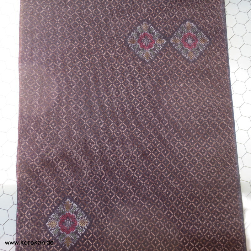 Rauten Kasuri Tsumugi Kimono Crepe Seide