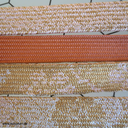 gold, silber, kupfer Obijime, geflochten, flach