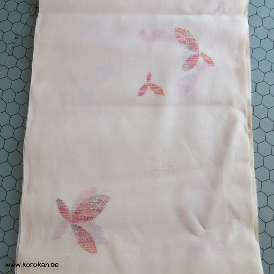 Woll Jacquard Decoupé Blätter in hell Kimono Sommer Stoff