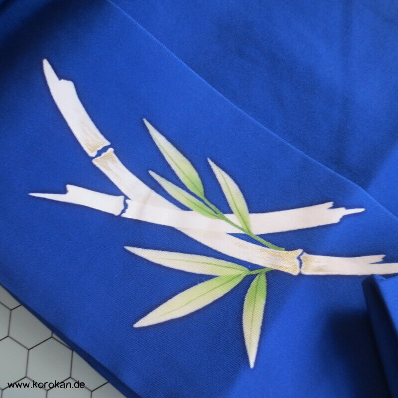 Nagoya Obi Kimono Gürtel Seidenrips bemalt mit Bambus