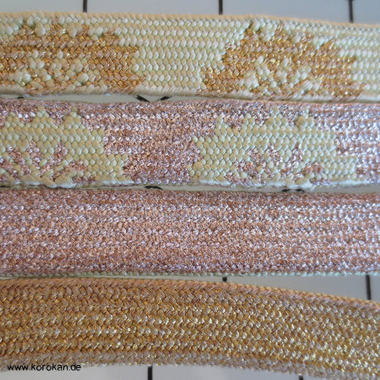 hellgrün, gold, silber Obijime, geflochten, flach