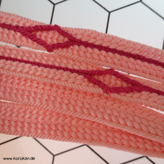pinkfarbenes Diamantmuster Obijime