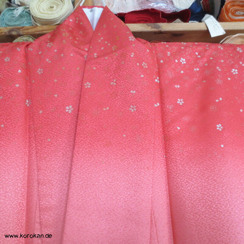 japanischer Ko - Furisode  Kimono - Morgenröte mit Sakura Blüten