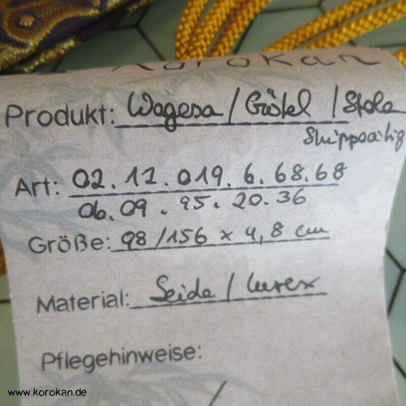 Wagesa - Priester Stola oder Gürtel, Seidenbrokat