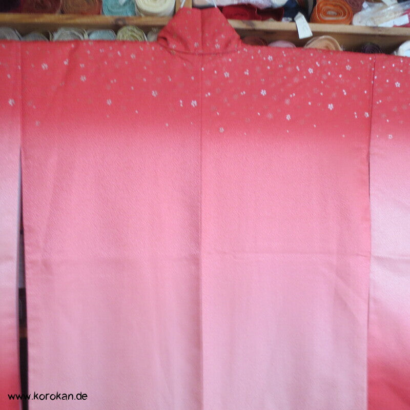japanischer Ko - Furisode  Kimono - Morgenröte mit Sakura Blüten