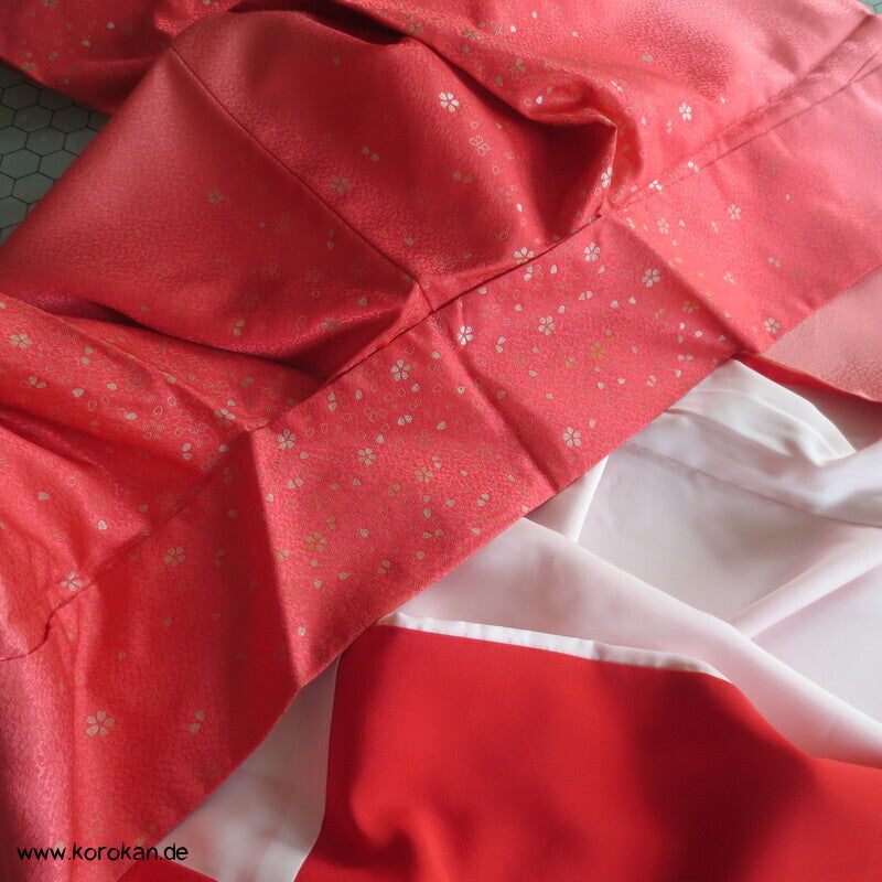 japanischer Ko - Furisode  Kimono - Morgenröte mit Sakura Blüten