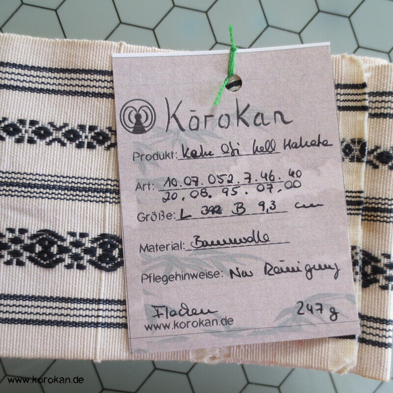 Kaku Kimono Gürtel Hakata, helle Baumwolle