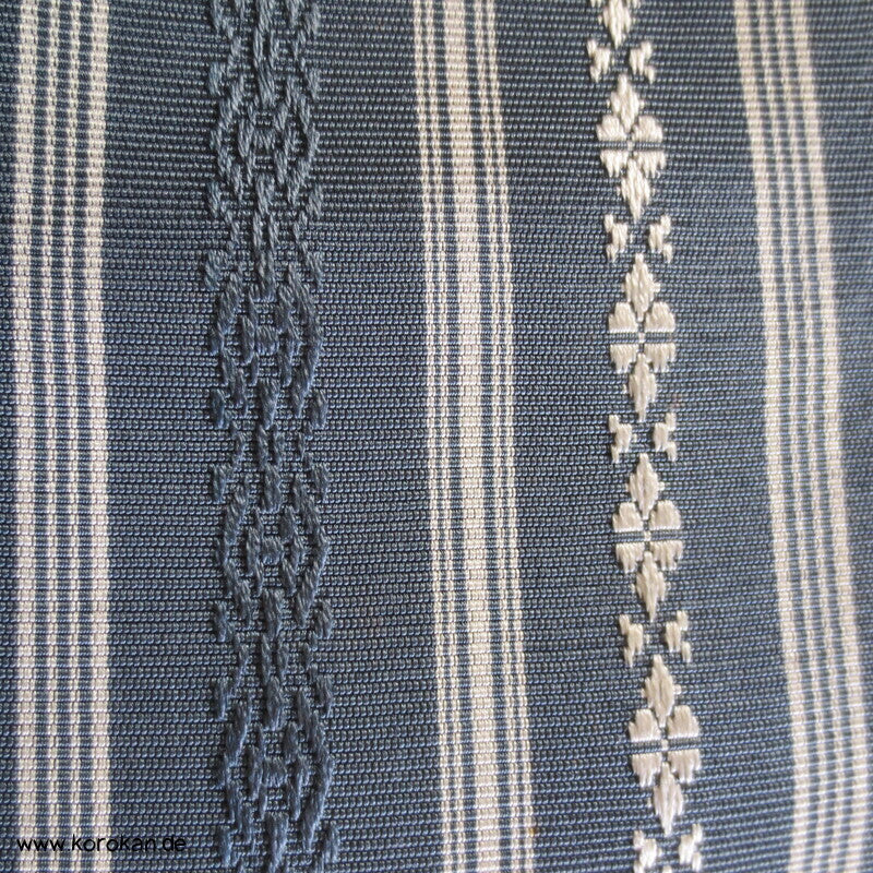 rein seidener Kaku Kimono Gürtel Hakata, blaugrau