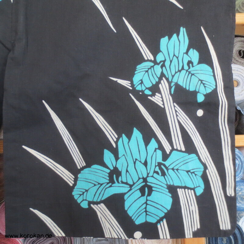 türkise Iris Yukata Baumwoll Kimono