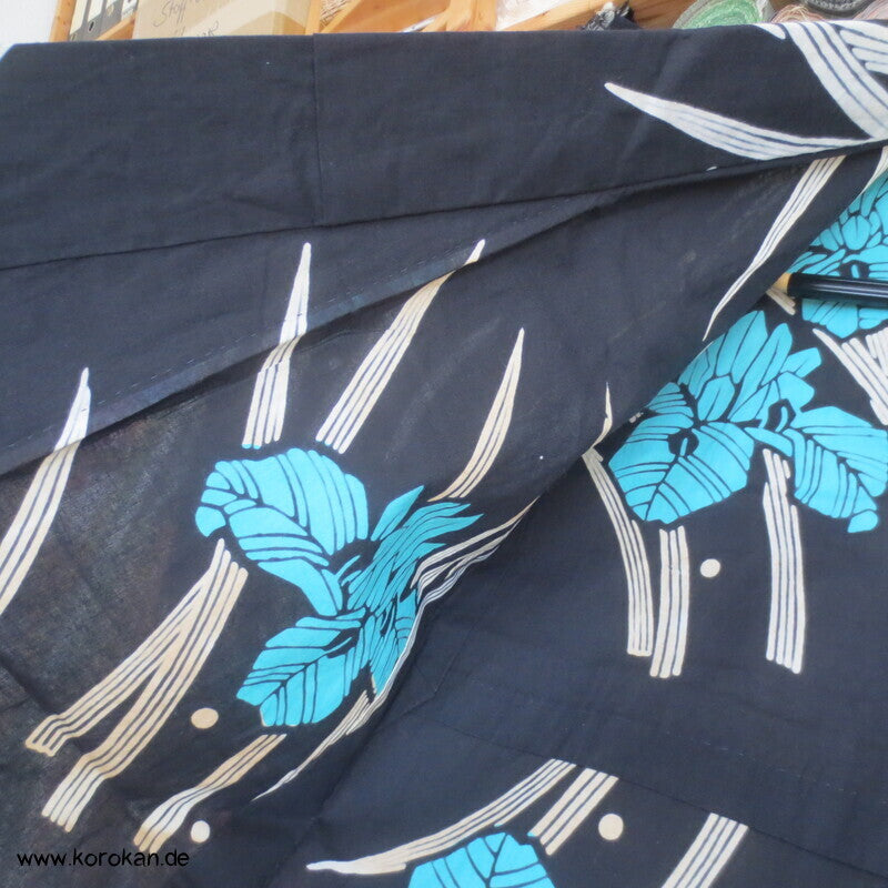 türkise Iris Yukata Baumwoll Kimono