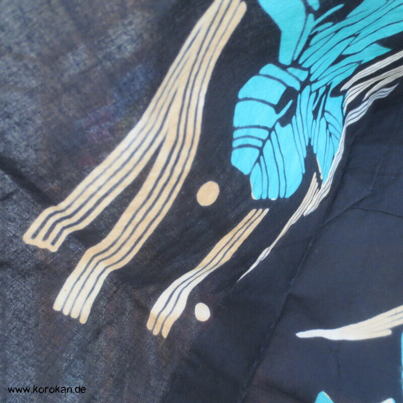 türkise Iris Yukata Baumwoll Kimono