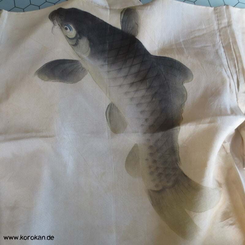 antiker Kimono Juban für kleine Jungen, springende Koi