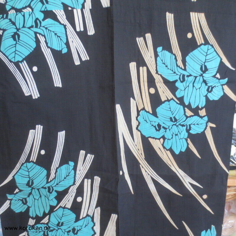türkise Iris Yukata Baumwoll Kimono