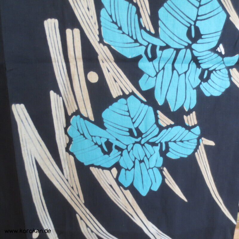 türkise Iris Yukata Baumwoll Kimono