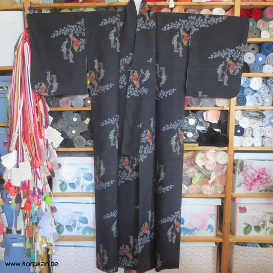 Kasuri Japanerinnen Tsumugi Seiden Kimono