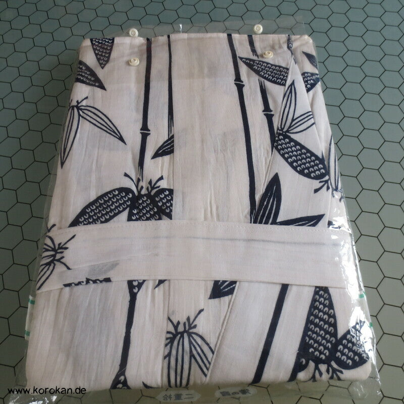 blauer Bambus Nemaki - Japan Baumwoll Schlaf Kimono