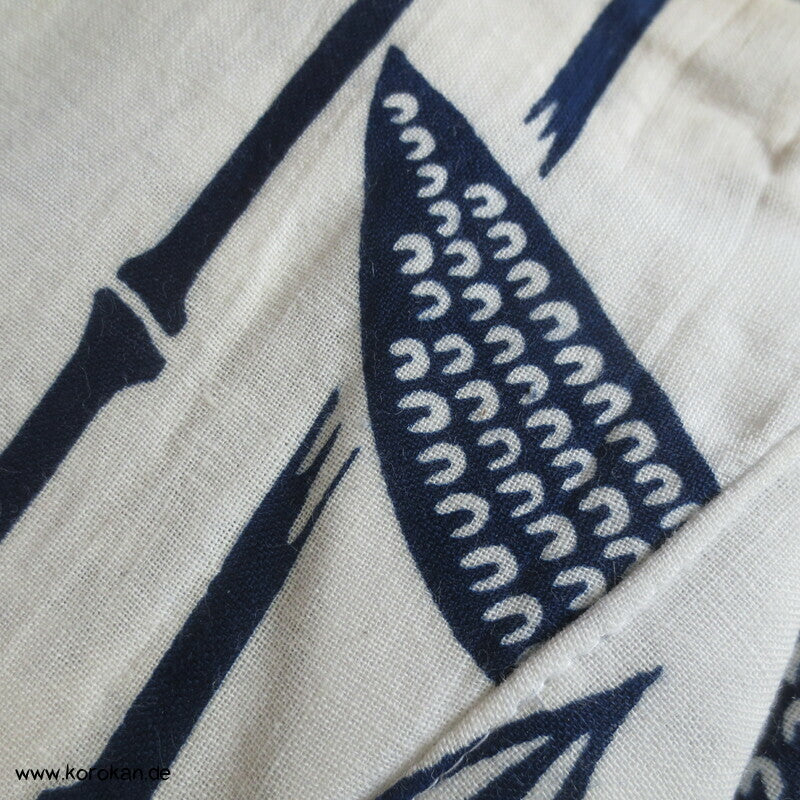 blauer Bambus Nemaki - Japan Baumwoll Schlaf Kimono