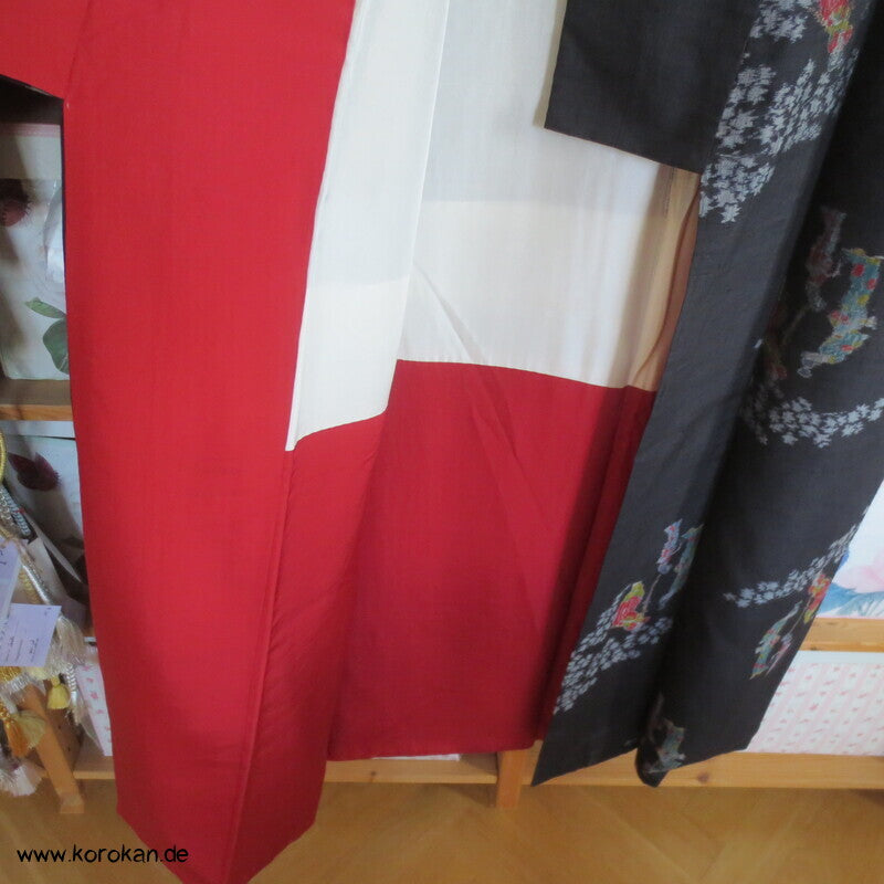 Kasuri Japanerinnen Tsumugi Seiden Kimono