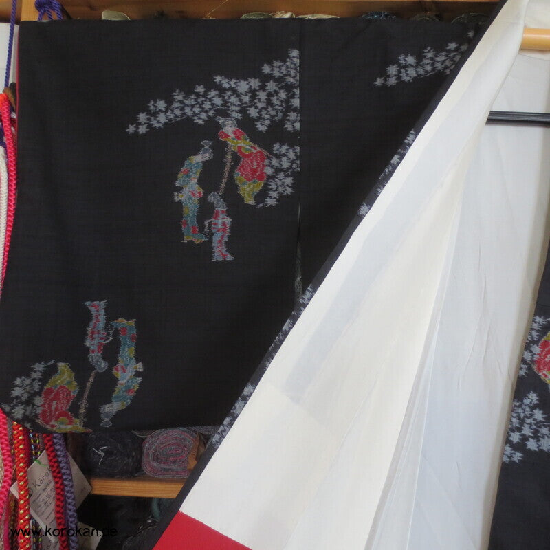 Kasuri Japanerinnen Tsumugi Seiden Kimono