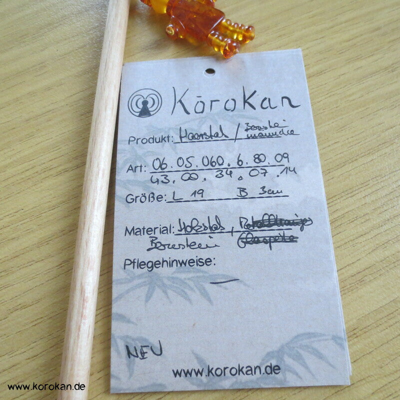 Haarnadel / Haarstab, Glas- /perlen an Holzstab