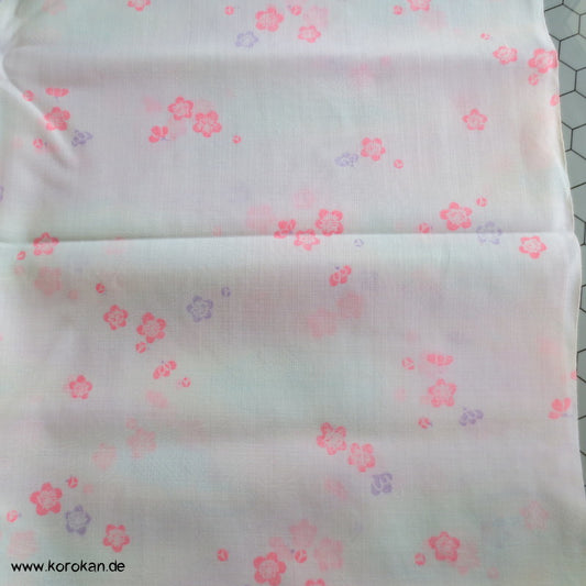 Sakura in Neonpink Juban Kimono Wollmusselin Rest