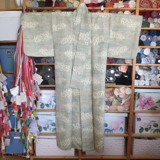 Wolken Kasuri Tsumugi Seiden Kimono