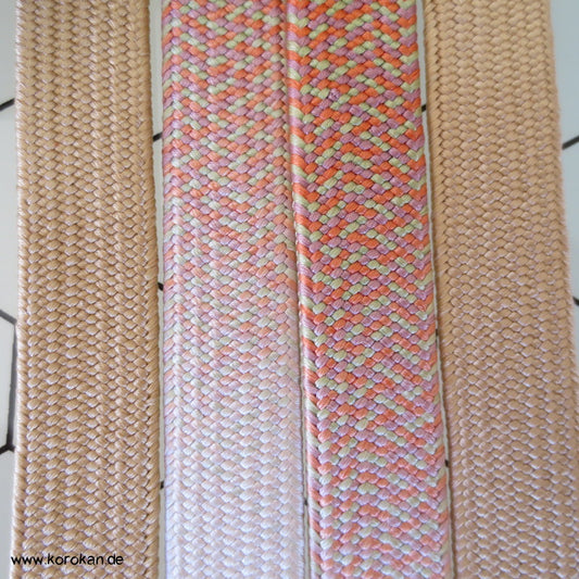 Verlauf beige - persimmon Obijime, geflochten