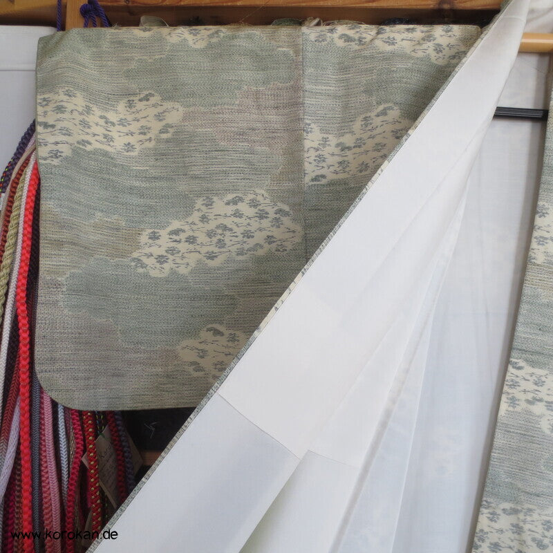 Wolken Kasuri Tsumugi Seiden Kimono
