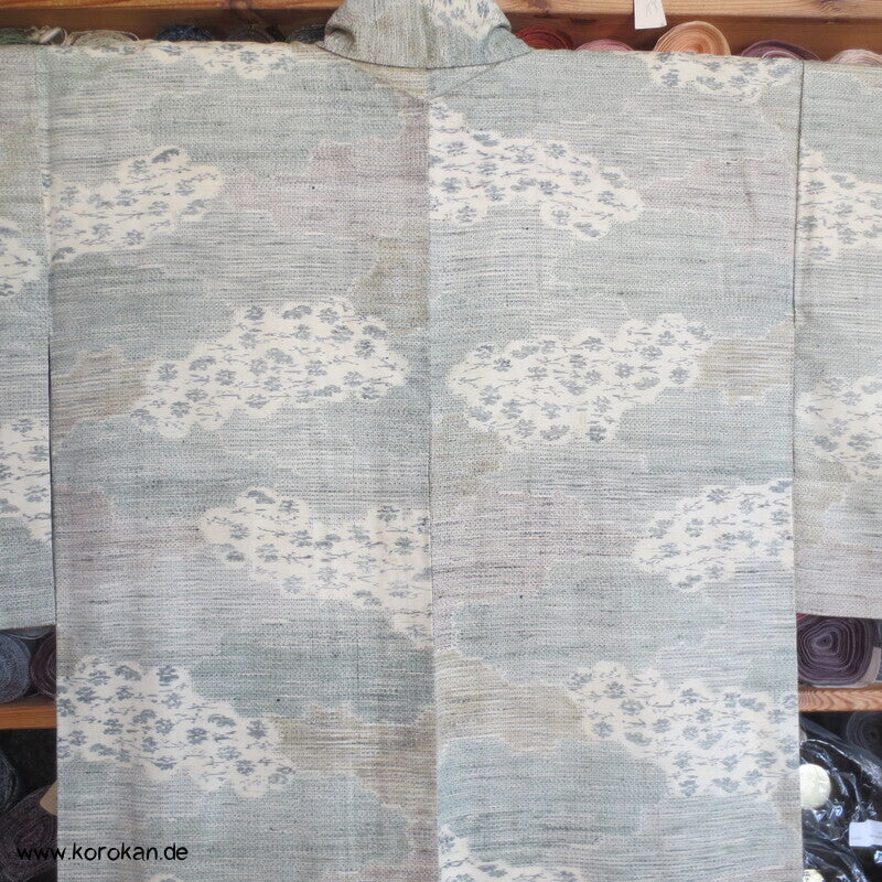 Wolken Kasuri Tsumugi Seiden Kimono