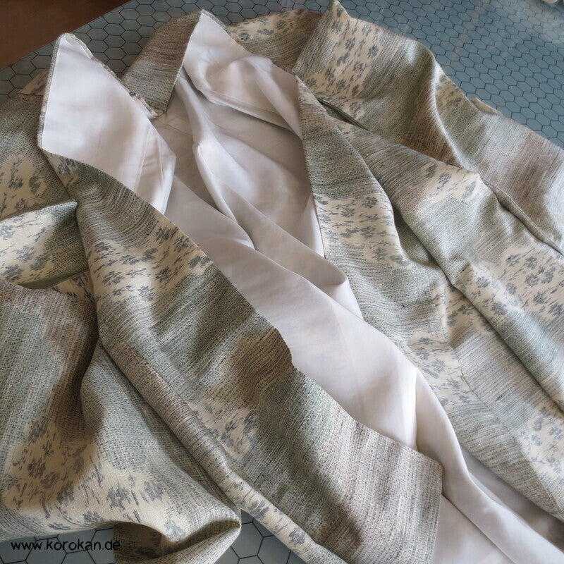 Wolken Kasuri Tsumugi Seiden Kimono