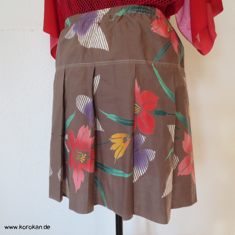 Blüten Yukata Baumwolle Faltenrock, lose hängende Tasche