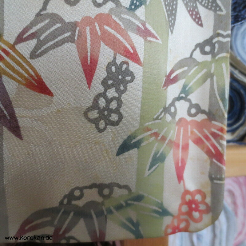 Bambusdickicht Seidensatin Homongi Kimono