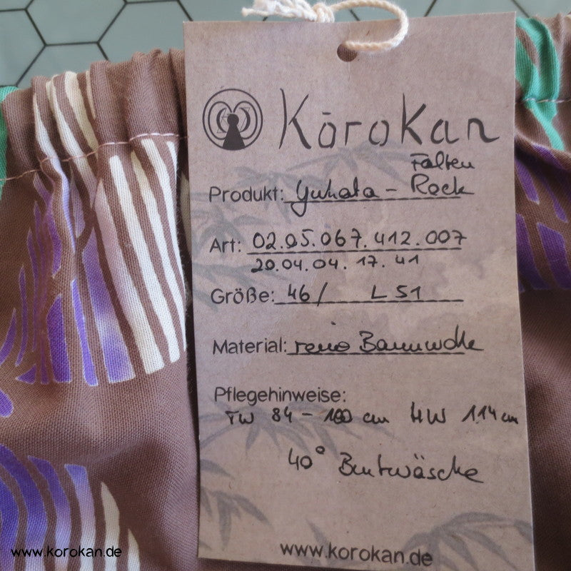 Blüten Yukata Baumwolle Faltenrock, lose hängende Tasche