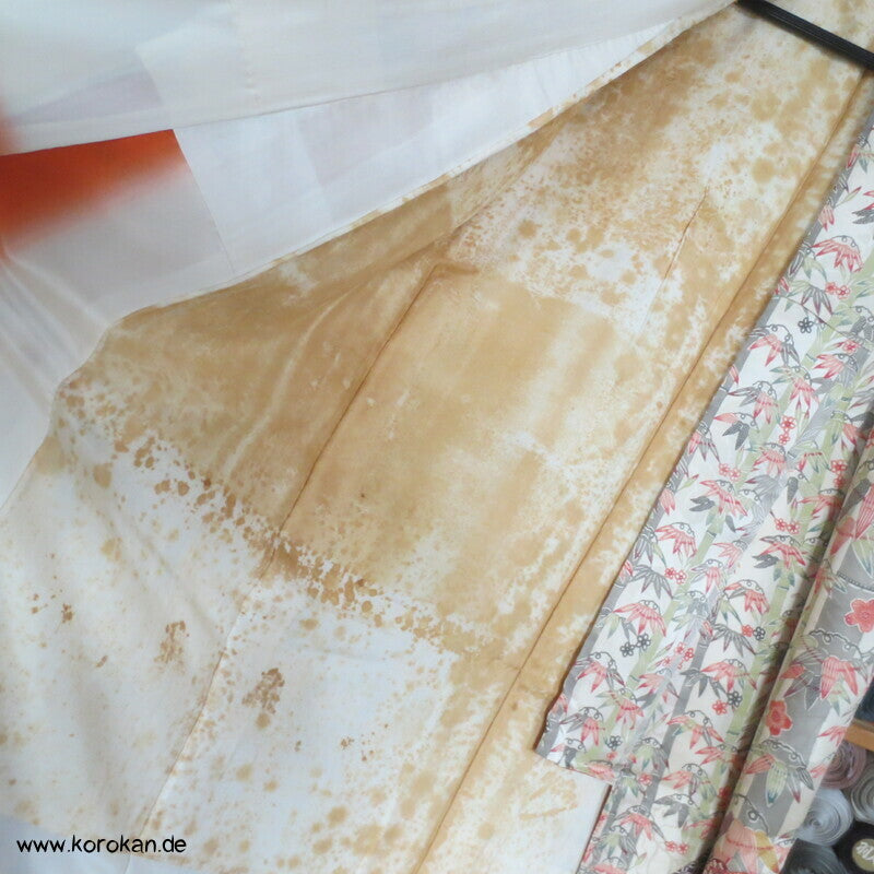 Bambusdickicht Seidensatin Homongi Kimono