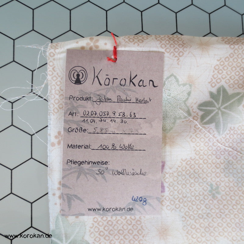 Ahornblättern Juban Kimono Wollmusselin