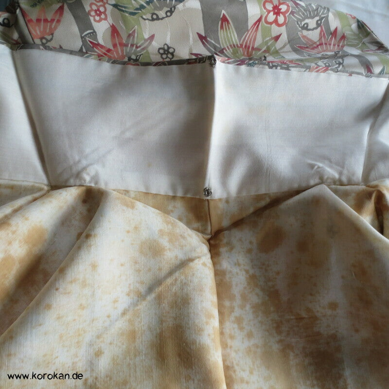 Bambusdickicht Seidensatin Homongi Kimono
