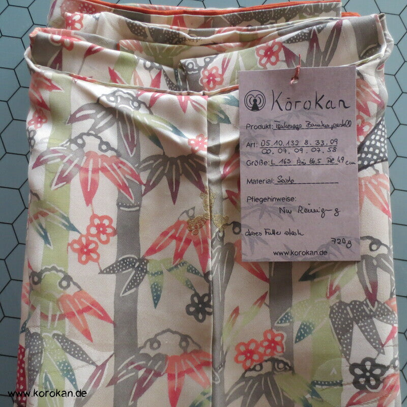 Bambusdickicht Seidensatin Homongi Kimono