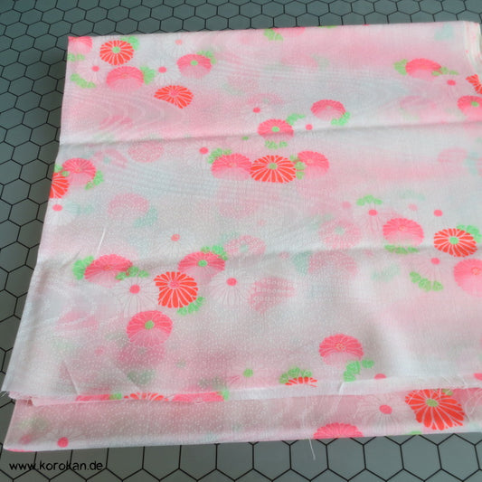 Neon Chrysanthemen Juban Kimono Wollmusselin