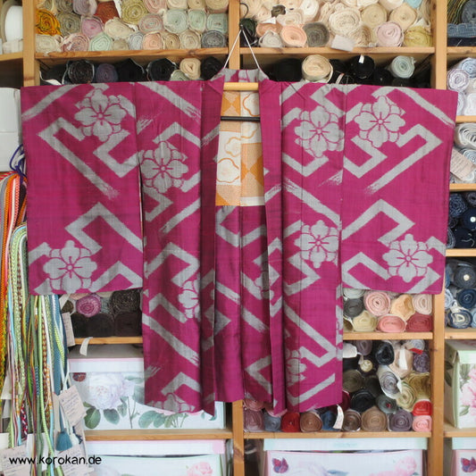 Wildseiden Meisen Sayagata Blüten Haori
