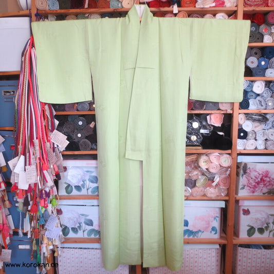 Iromuji Kimono Seidendamast, limone Hitta Kanoko