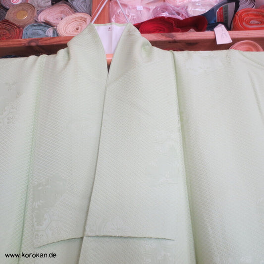 Iromuji Kimono Seidendamast, limone Hitta Kanoko