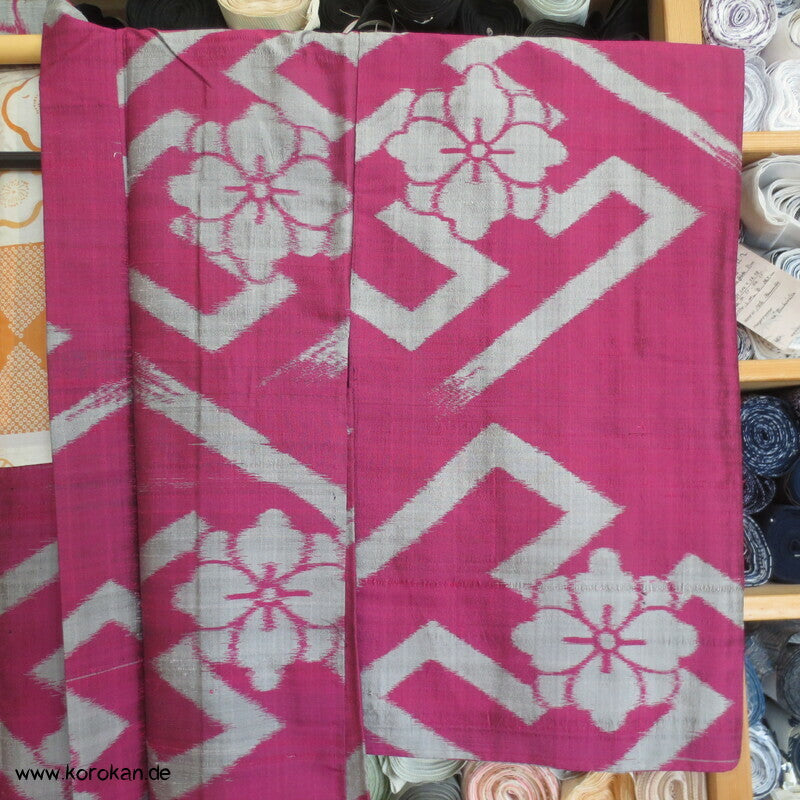 Wildseiden Meisen Sayagata Blüten Haori