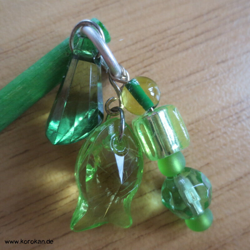 Haarnadel / Haarstab, Glas- /perlen an Holzstab