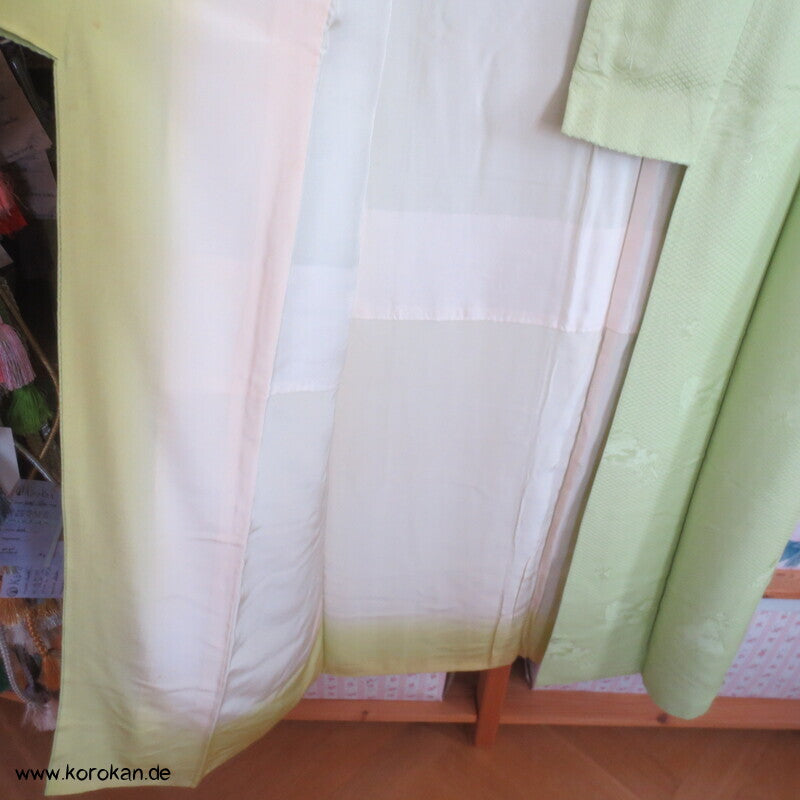 Iromuji Kimono Seidendamast, limone Hitta Kanoko