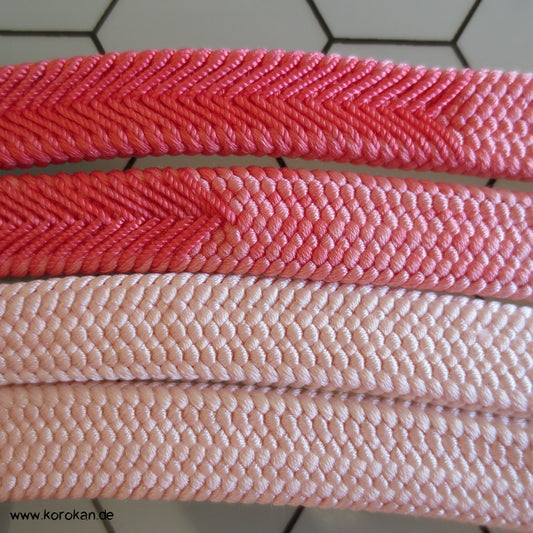 rosa - weiß Koi, Obijime, geflochten