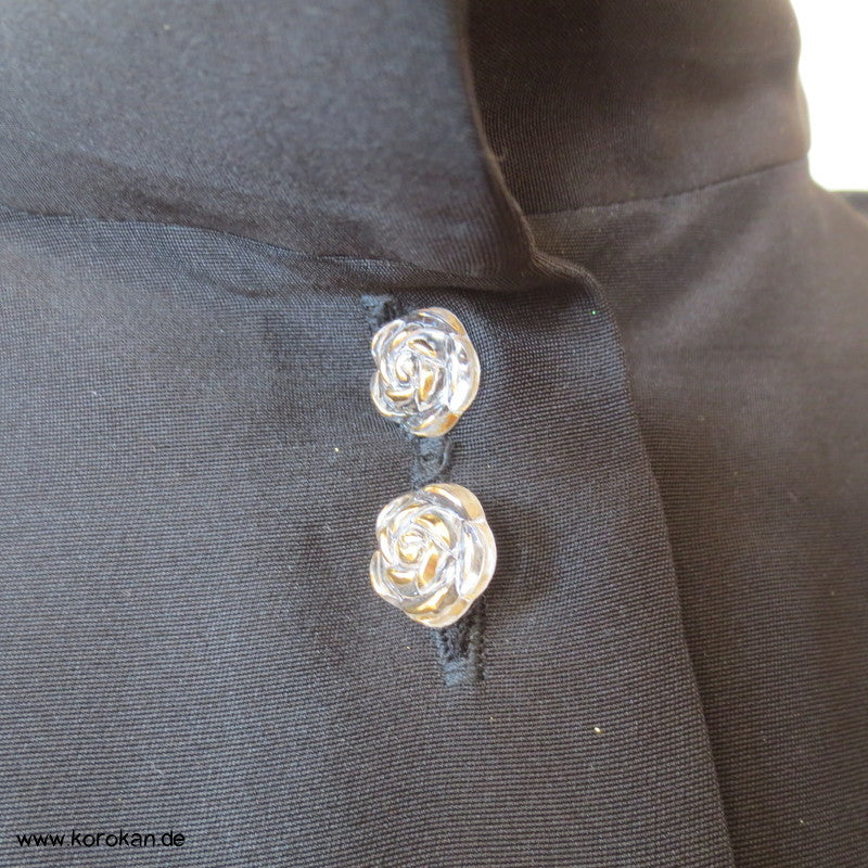 schwarze Seide mit Goldstaub, Raglanarm Bluse, formfitted