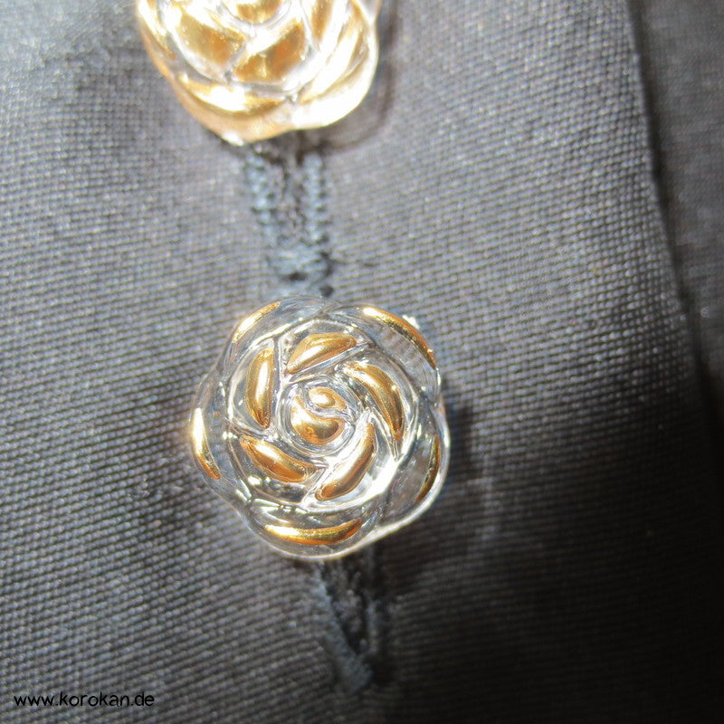 schwarze Seide mit Goldstaub, Raglanarm Bluse, formfitted