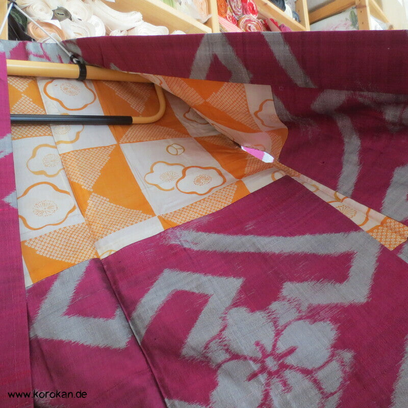 Wildseiden Meisen Sayagata Blüten Haori